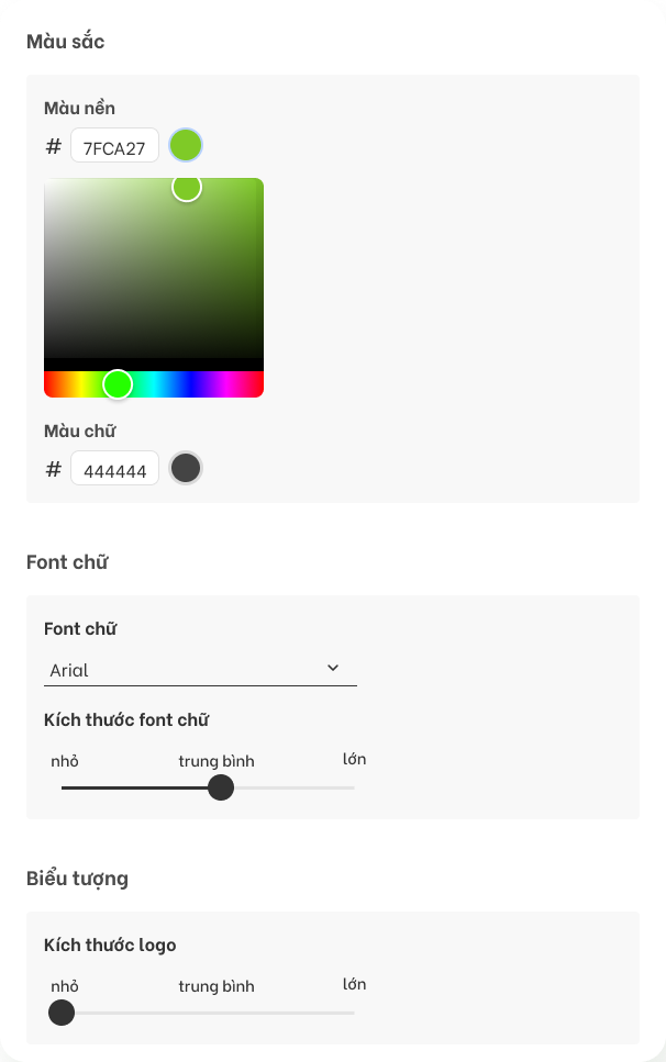 Tùy chỉnh thiết kế